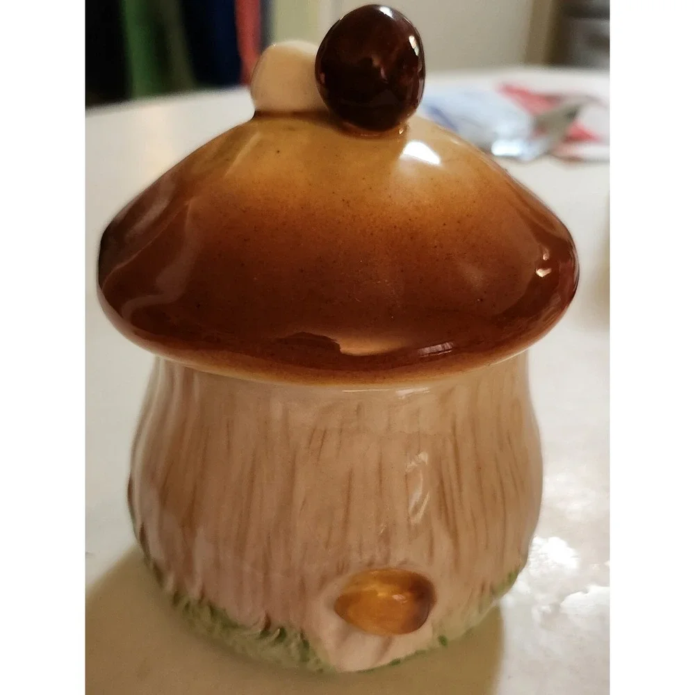 VINTAGE LEFTON MUSHROOM HONEY SUGAR JAM JAR H6363 MADE IN JAPAN‎